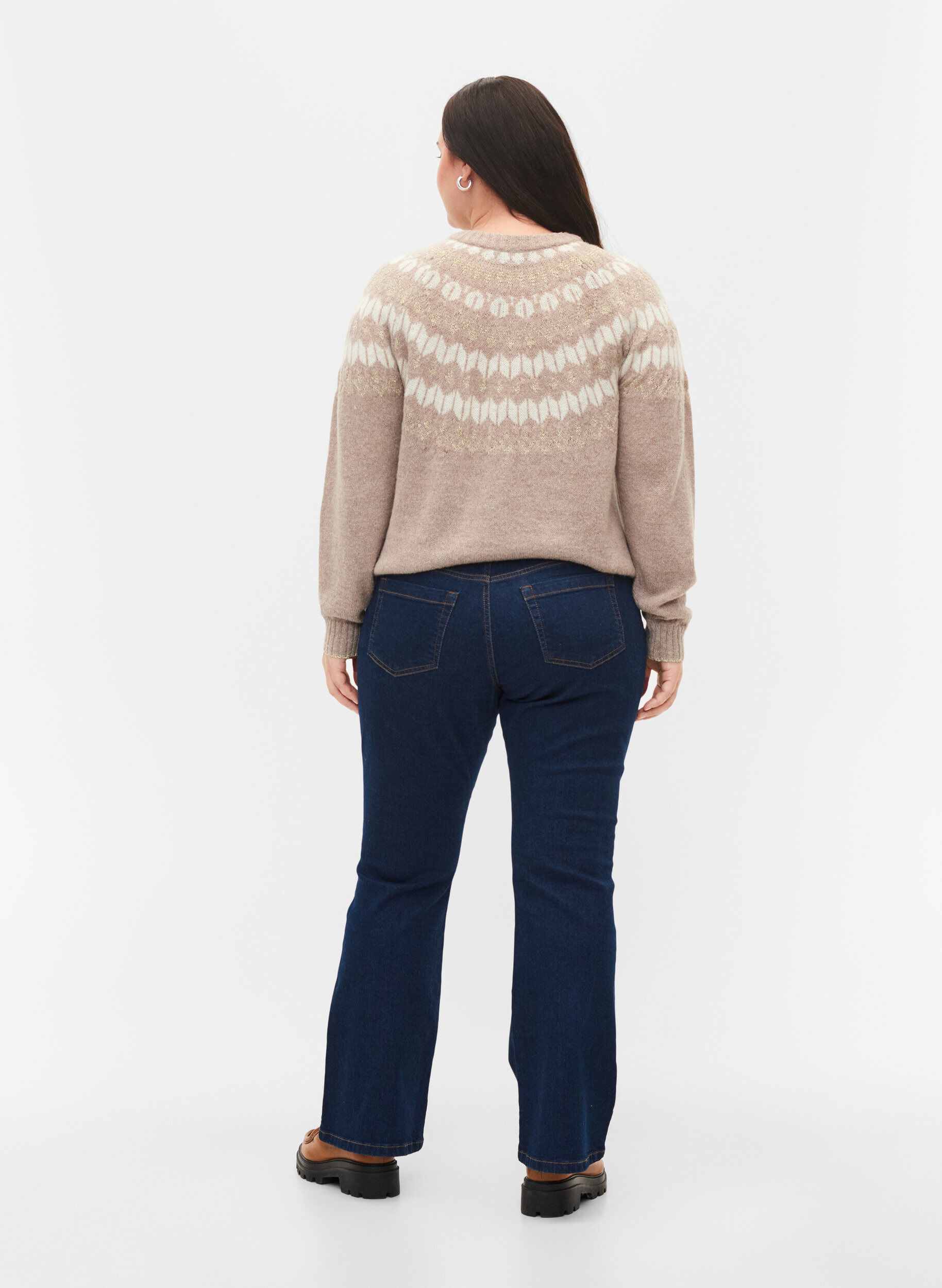 Ellen bootcut jeans med høj talje