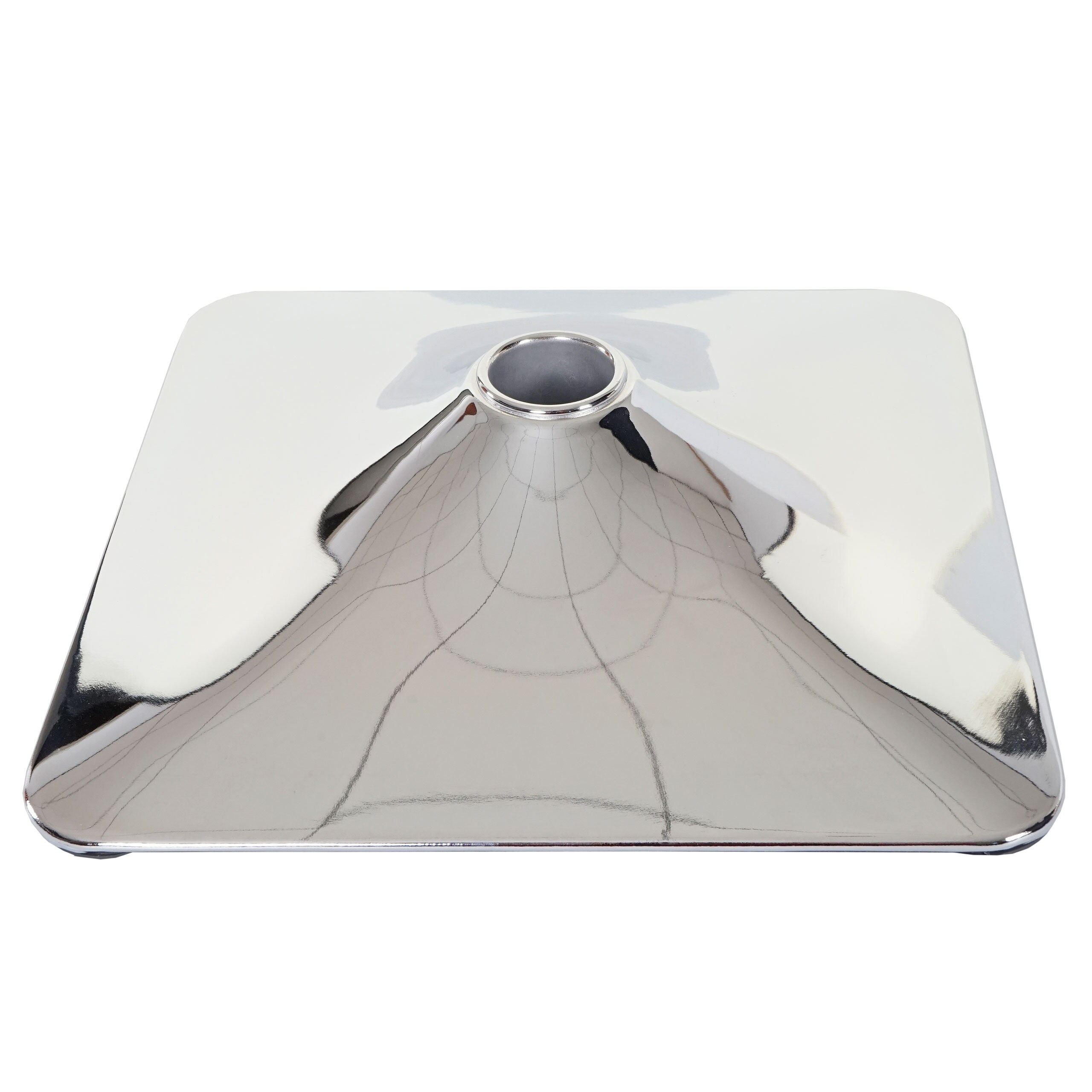 Fußplatte Fuß Fußteller für Barhocker Drehstuhl Barstuhl Loungesessel, rechteckig chrom Ø 37,5cm