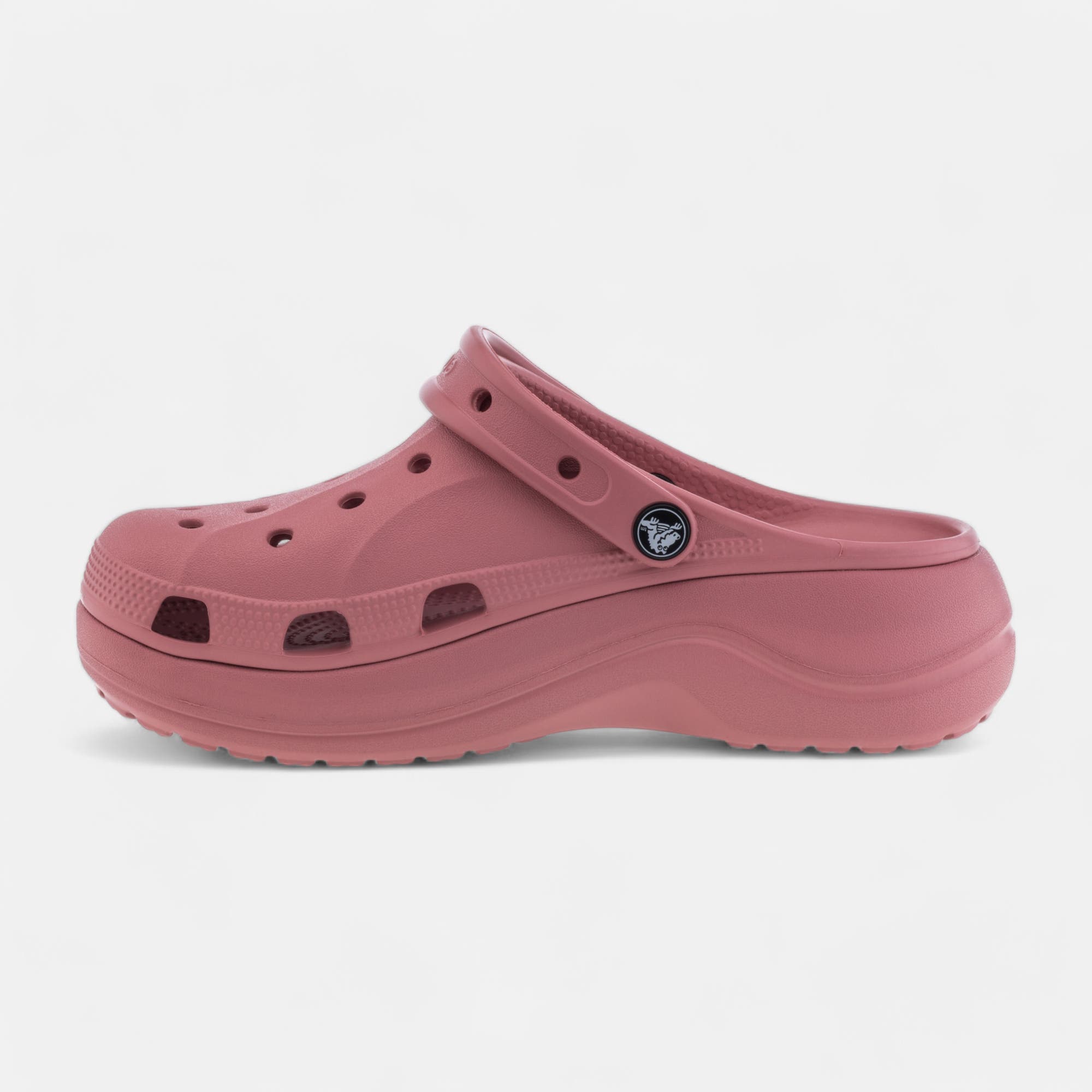 Claquettes de plage à talon compensé Femme rose