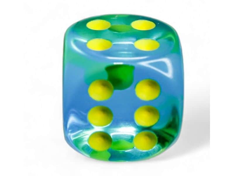Chessex Würfelset Gemini 16 mm d6 Translucent Grün 12 Stk. Würfelset mit 12 Würfeln