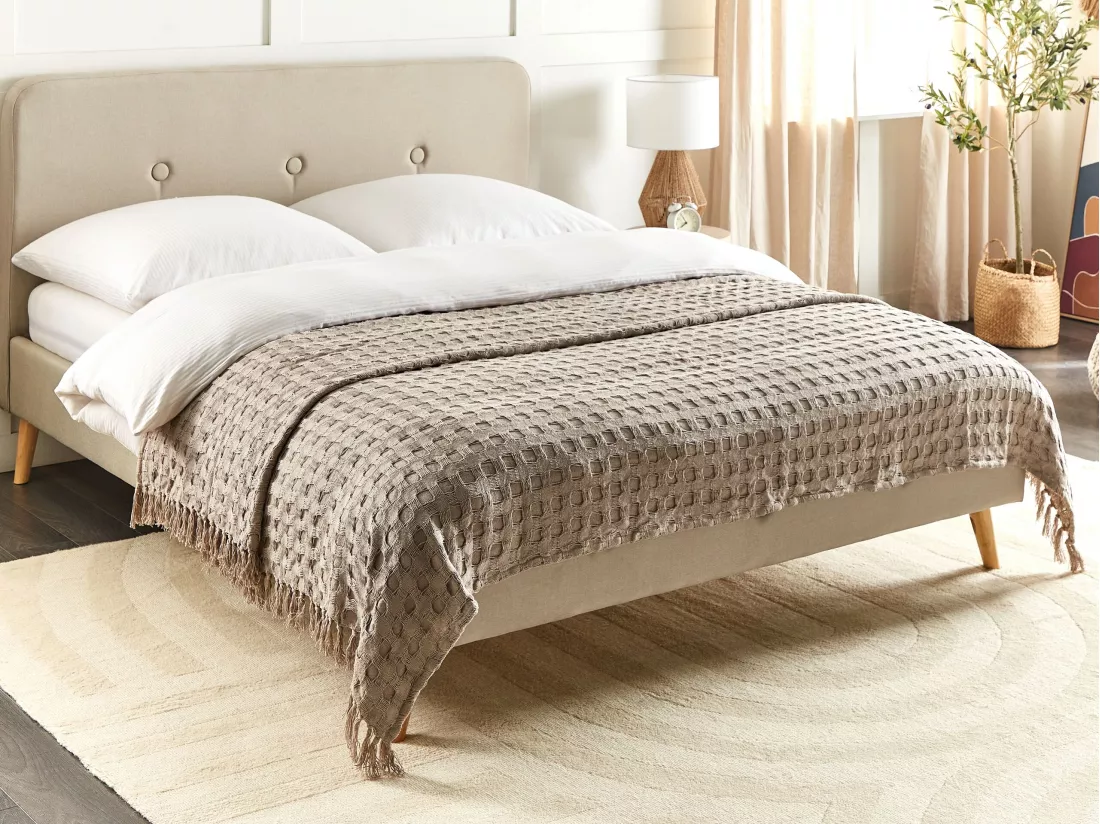 Couvre-lits BERE Coton 200 x 220 cm Taupe