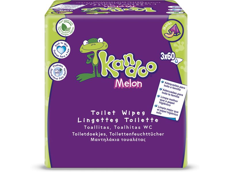 Kandoo Feuchttücher Melon 2x 180 Stück Spülbares und feuchtes Toilettenpapier