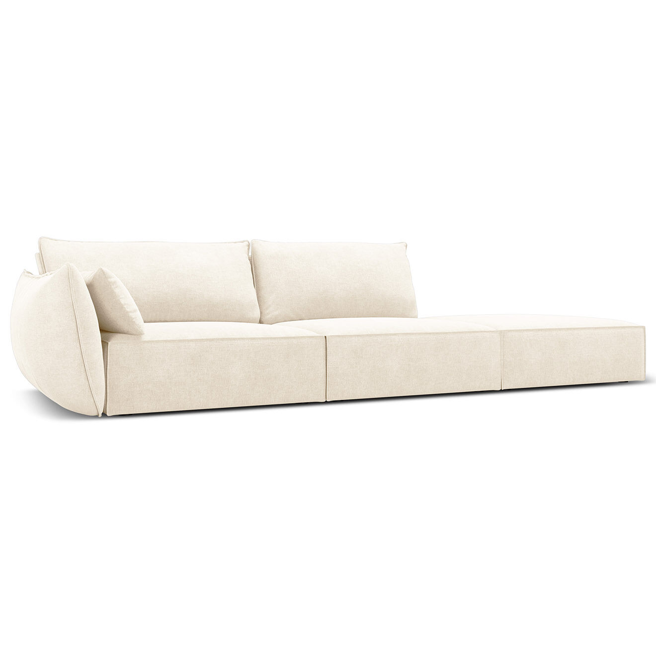 Mazzini Sofas Canapé gauche Vanda 4 Places beige clair - 286x100x85 cm