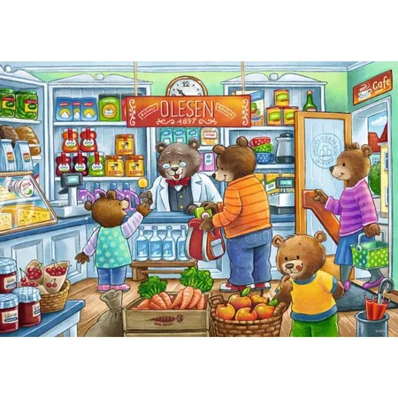 Ravensburger Kinderpuzzle Komm, wir gehen einkaufen, 2x12 Teile