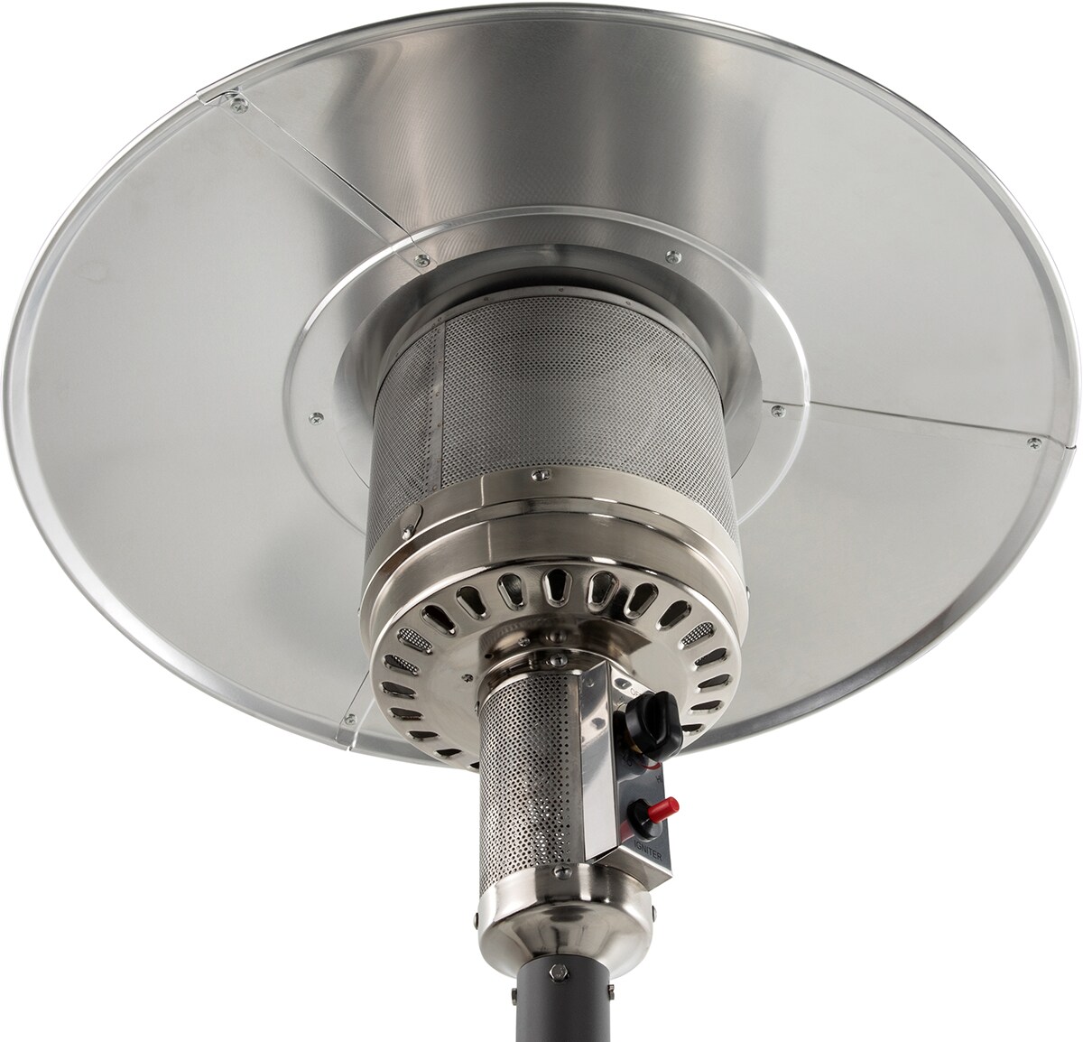 Heidenfeld Heizpilz Inferno GH400/500, Gasheizstrahler, stufenlos, 5-14kW, Kippschutz, Piezo-Zündung (Schiefergrau )