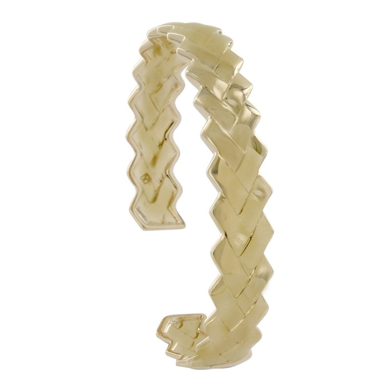 Bracelet Plaqué Or Demi Jonc Tréssé