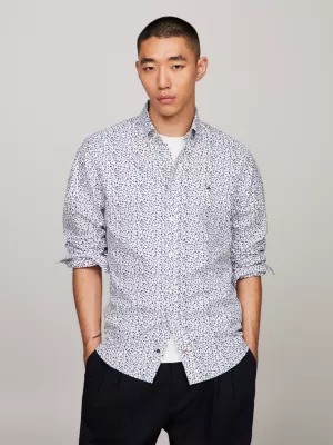 Camisa Oxford Floral de Corte Regular