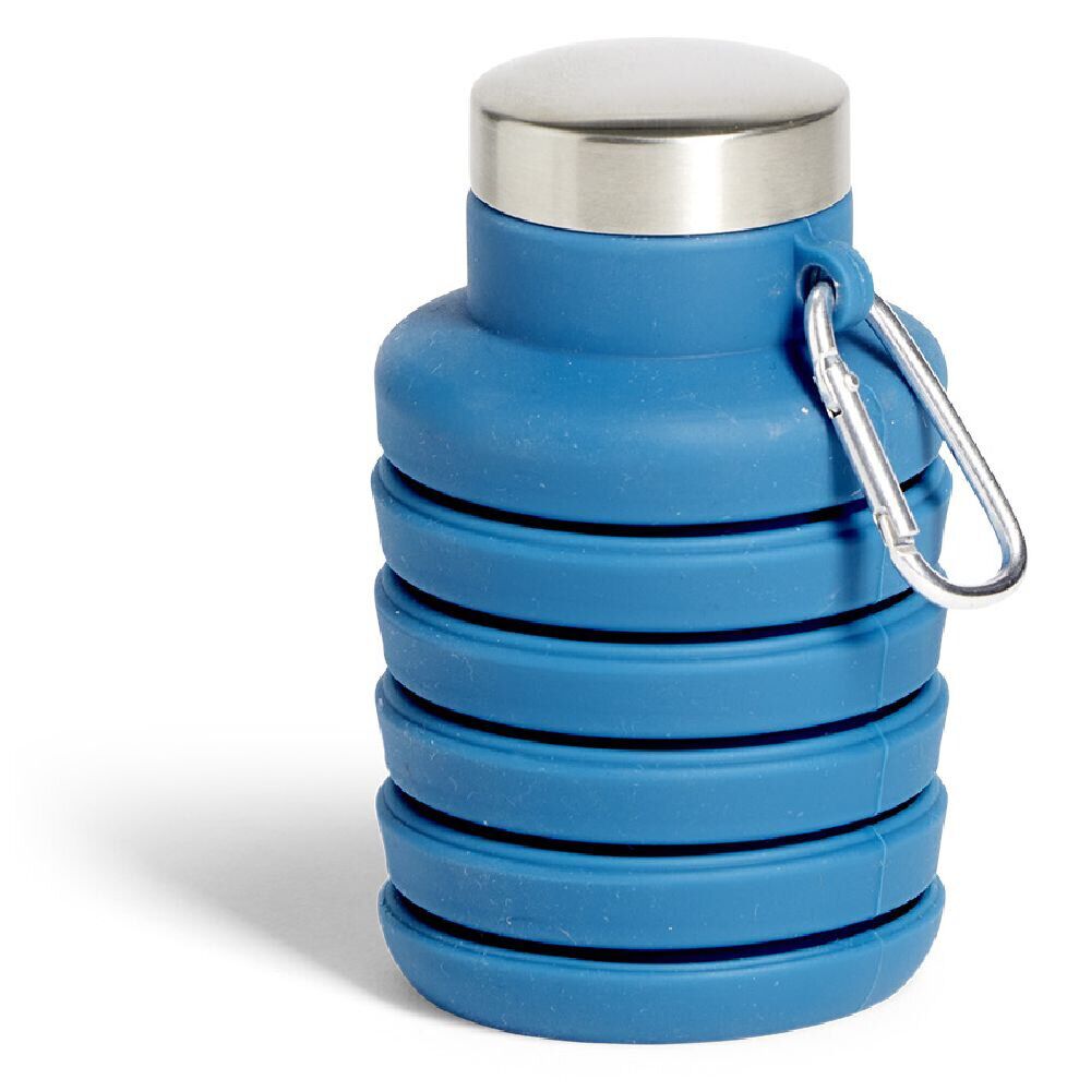Bouteille rétractable 480ml inox et silicone vert gris Ø7xH19cm