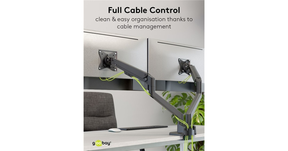 goobayDual Monitor Mount, 17 tot 32 inch monitorarm  (Zwart)