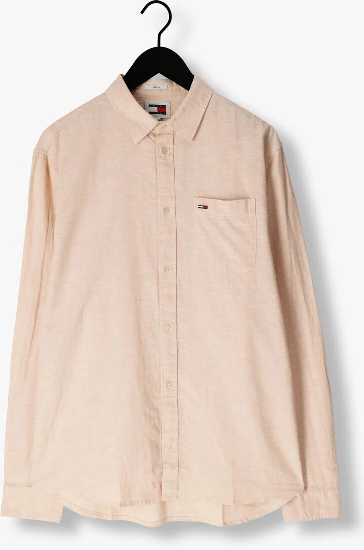 TOMMY JEANS beige tommy jeans casual overhemd tjm reg linen blend shirt