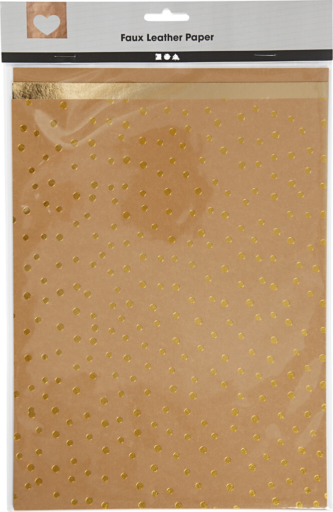 Læderpapir - Ensfarvet - Folie - Print - 3 Ark