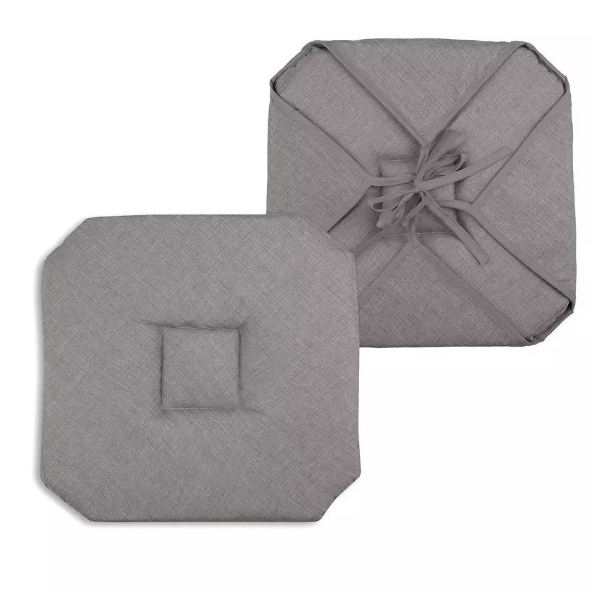 Galette de chaise carrée à rabats (40 x 40 cm) Béa Taupe