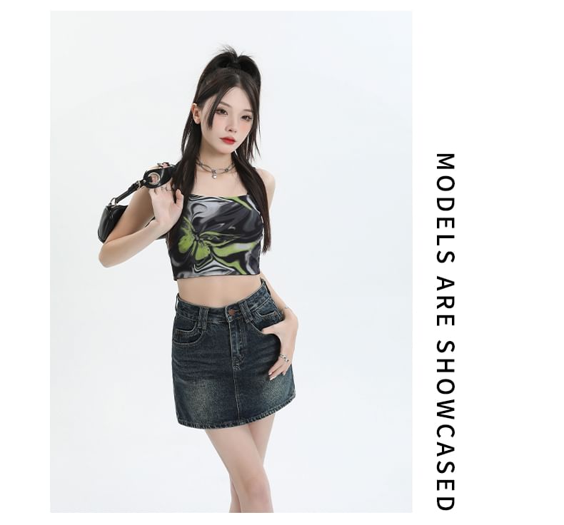 Yohana - Denim minirok met middelhoge taille