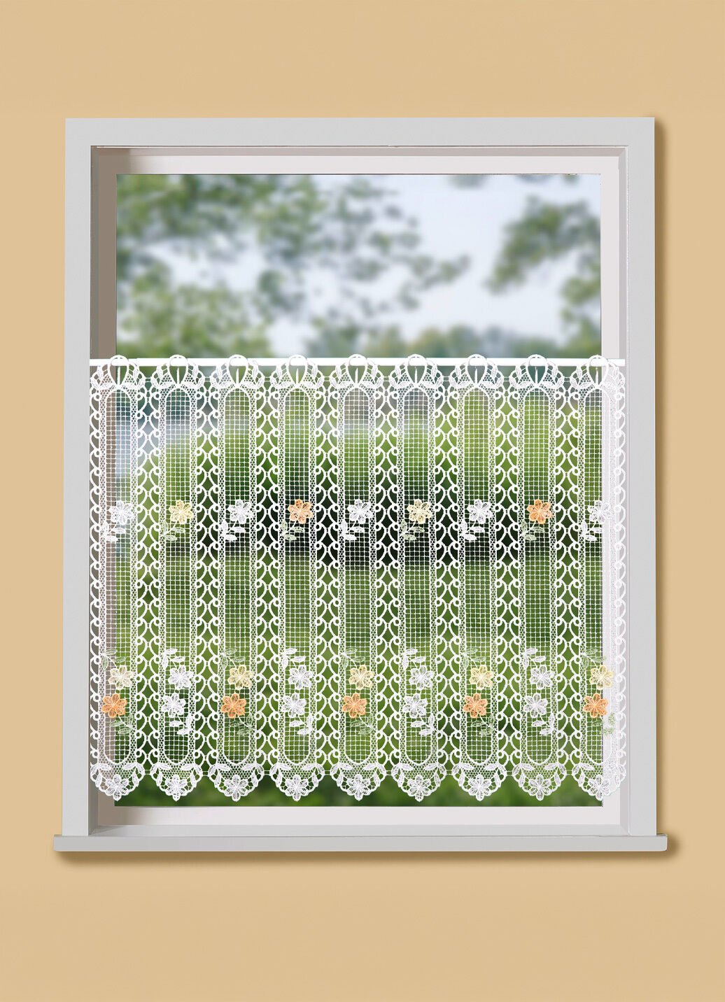 Kurzvorhang in Macramé-Qualität