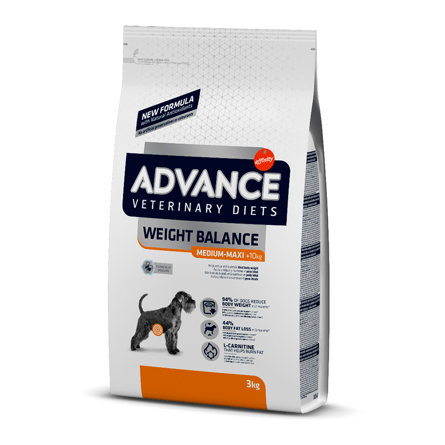 3 kg de ração Advance Veterinary Diets Weight Balance para cães de porte médio e grande.