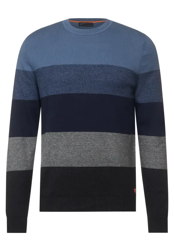 Pullover mit Streifenmuster - deep navy blue