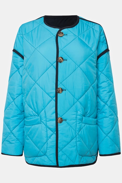 Wende-Steppjacke, 2 Farben, Rundhals, Langarm