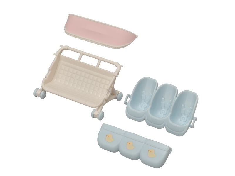 Sylvanian Families Sylvanian Families Drillings-Kinderwagen Spiel-Set