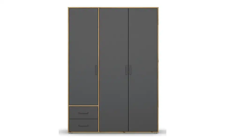 Drehtürenschrank Absetzung: Eiche Artisan 140 cm 3 Stück