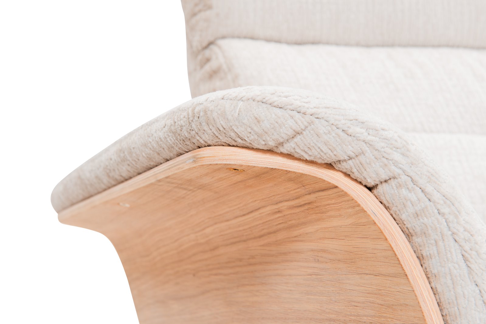 Relax 2-seter Tekstil Fusion 3540 Shell med innebygd manuell justerbar fothviler og nakkestøtte, hvitoljet vange, N9K sorte ben.