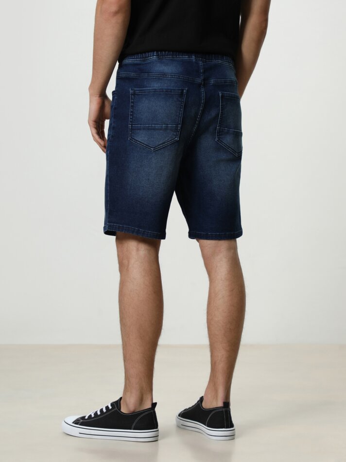 Bermuda de ganga jogger - Azul-marinho