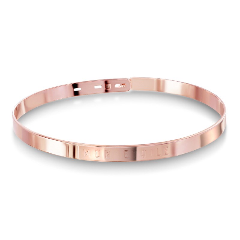 Jonc plaqué or rose Mon étoile