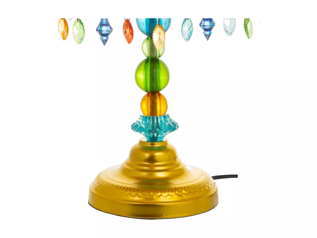 Lampe en métal avec perles en cristal acrylique colorées