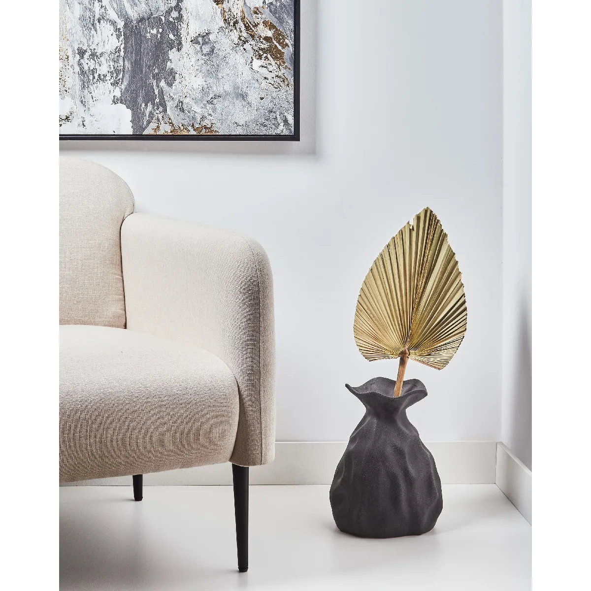Beliani Vase à fleurs Coontail - Noir, Céramique