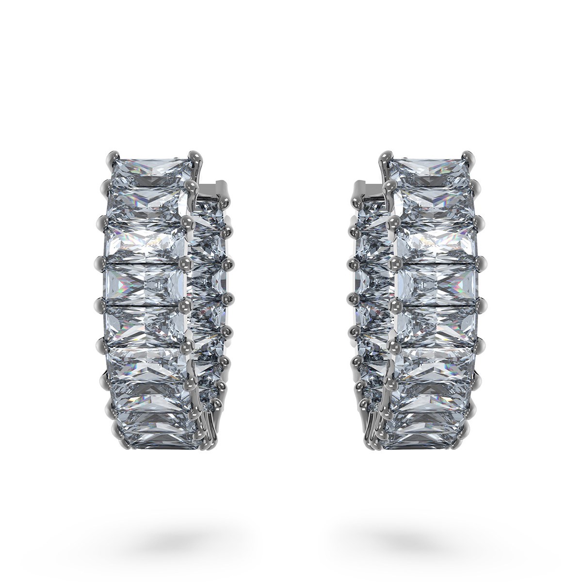 Créoles Swarovski Matrix grises