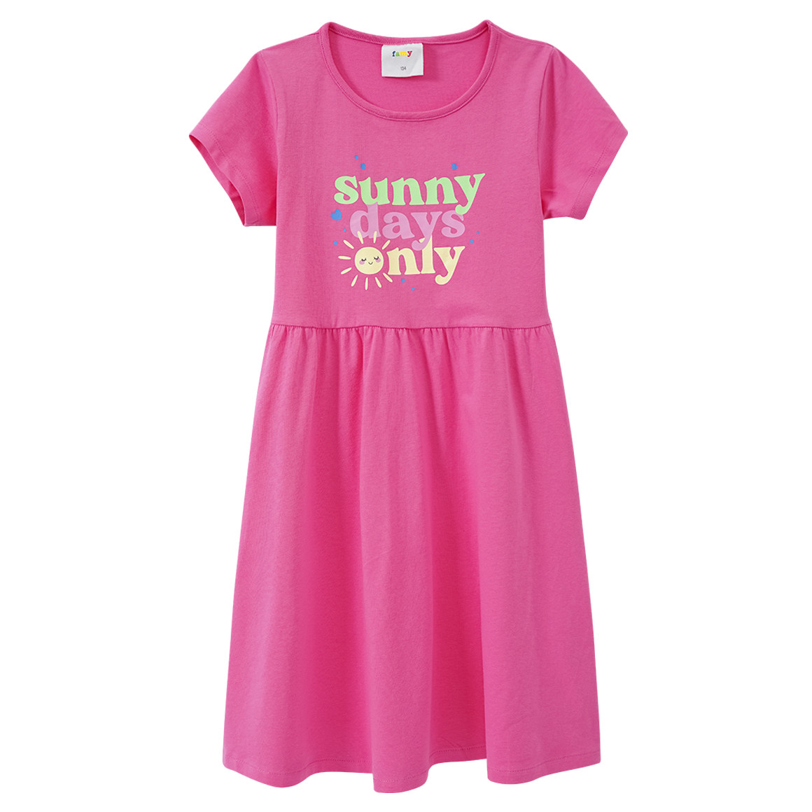 Famy 2 Mädchen Kleider mit Sommer-Prints pink / blau