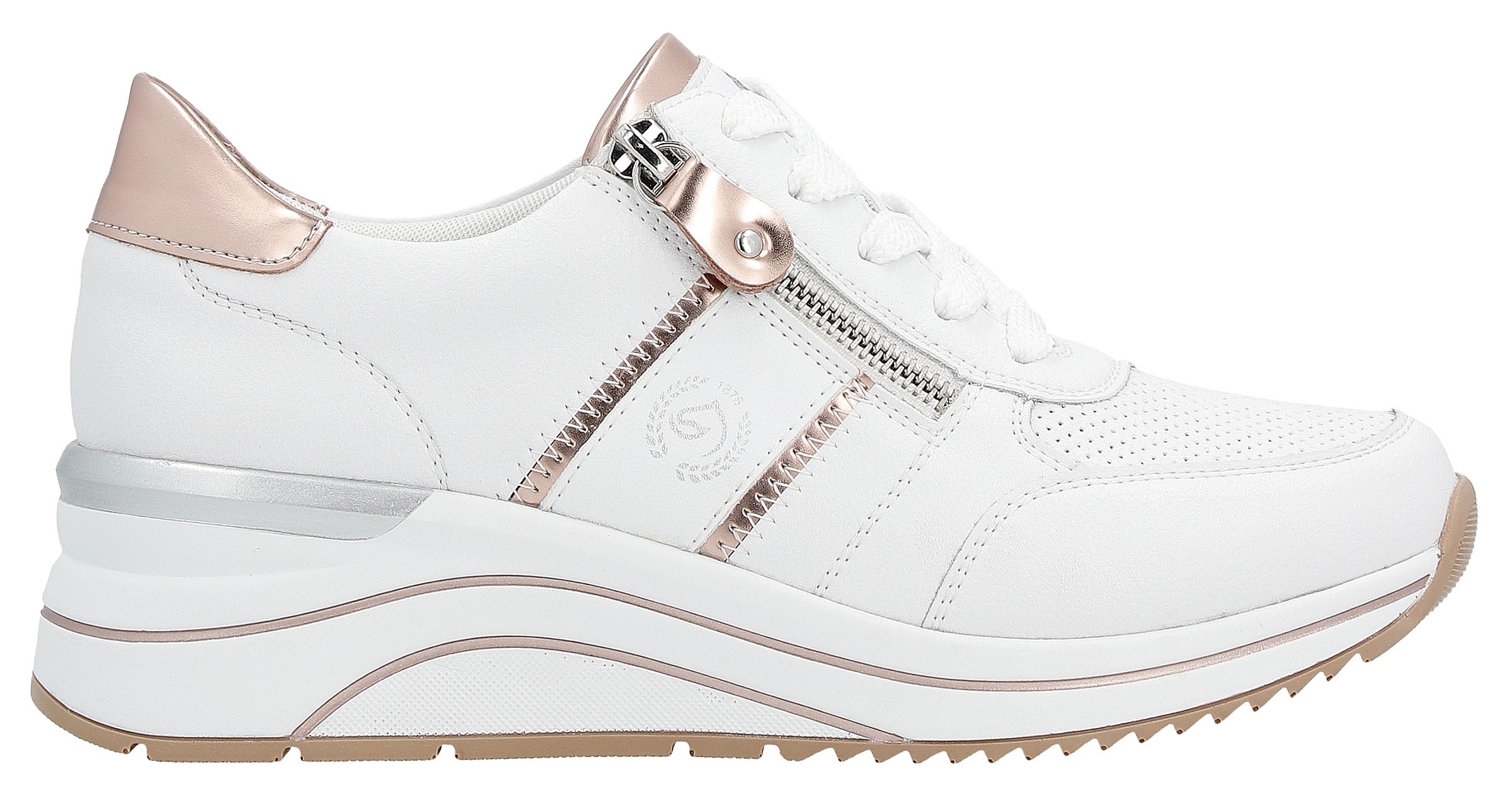 Remonte Keilsneaker  , Freizeitschuh, Halbschuh, Schnürschuh mit Metallic-Kontrastbesätzen