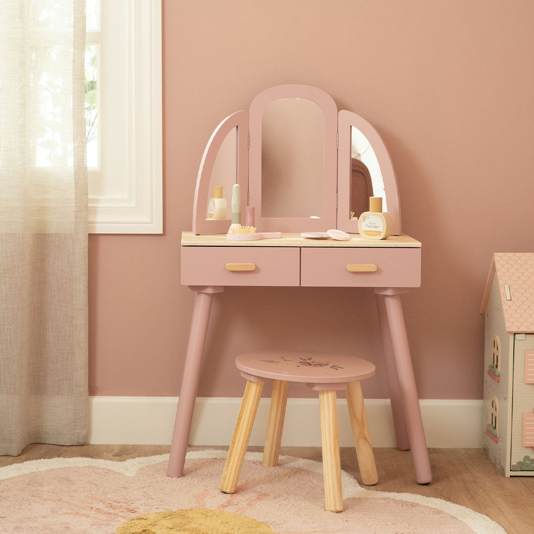 little dutch kaptafel met poten en accessoires - roze