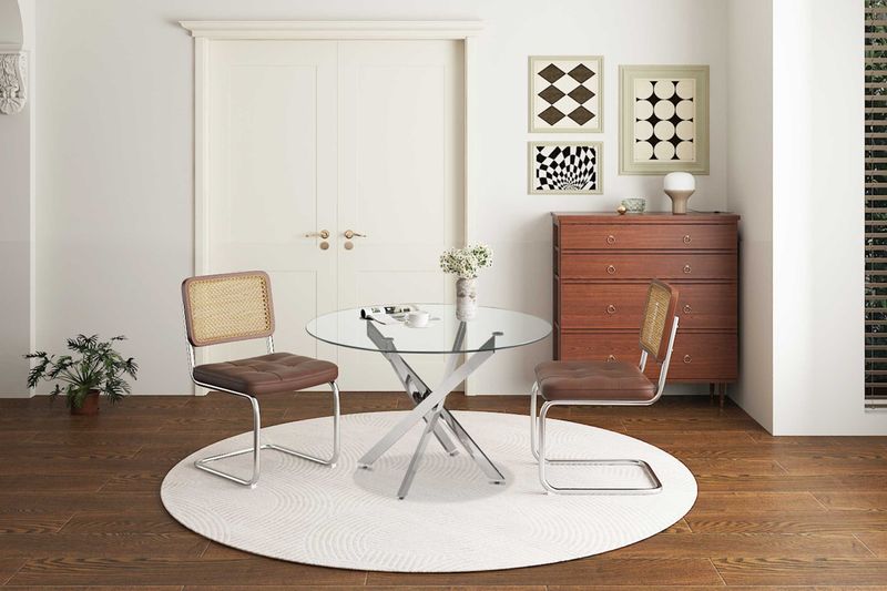 Lasi - Tafel - Rond - Glas - Chroom
