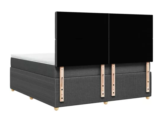 Sommier à lattes de lit avec matelas Gris foncé 180x200cm Tissu