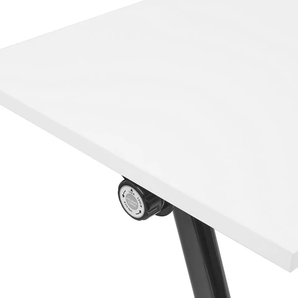 BENDI - Inklapbaar bureau - Wit/Zwart - 180 x 60 cm - Staal
