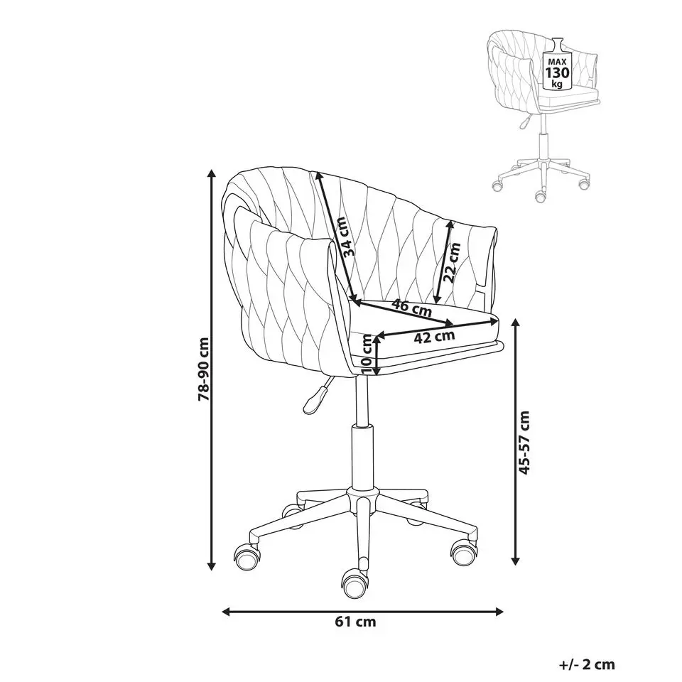 LUCIA - Bureaustoel - Roze - Polyester