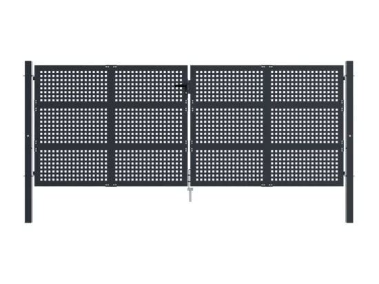 Portail de jardin anthracite 400x125 cm acier
