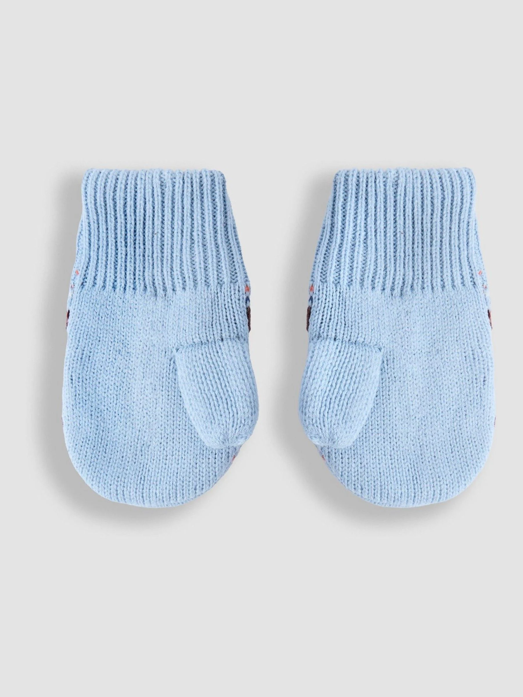 Blauw met fairislemotief - JoJo Maman Bébé - Wanten met fleecevoering