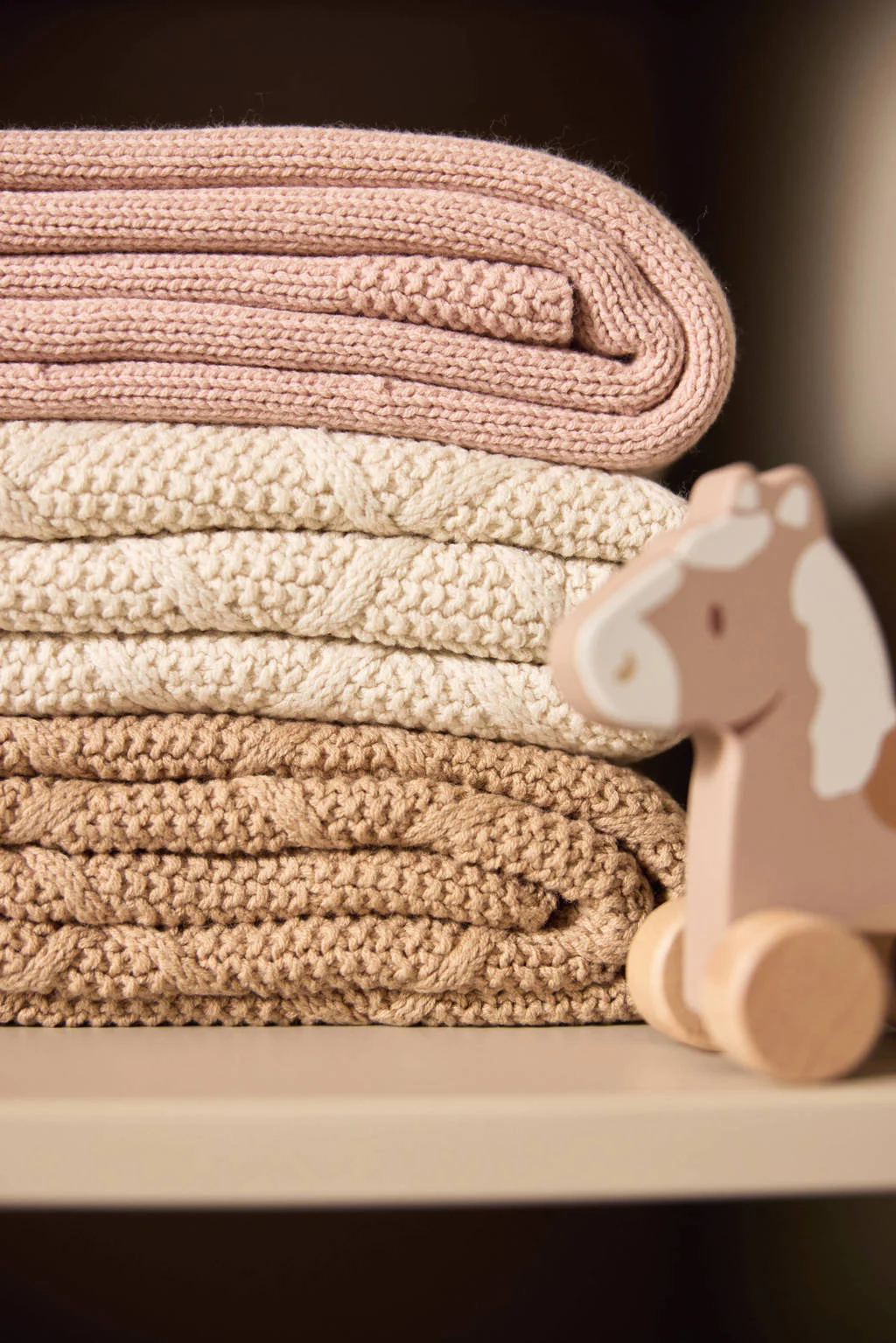 wiegdeken Cosy Knit - Wild Rose/Velvet