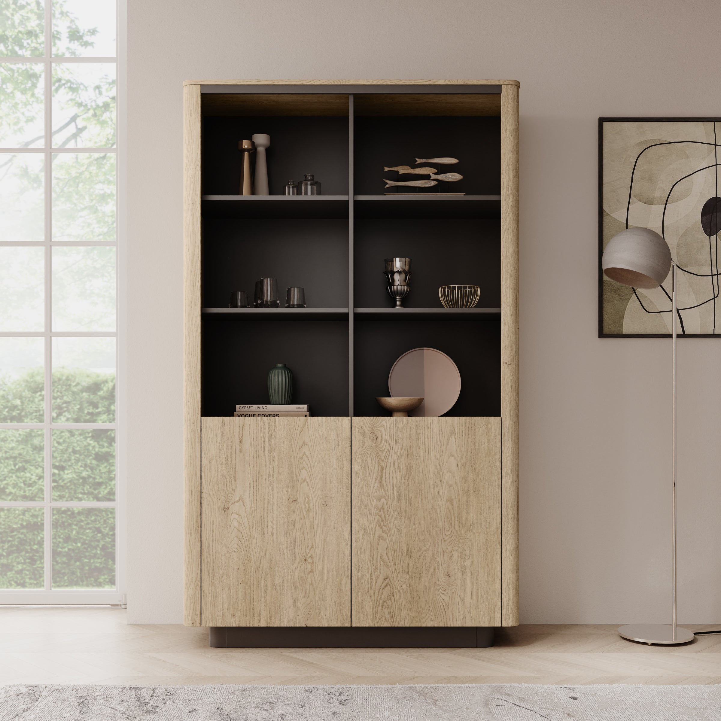 Taywan - Boekenkast - Eiken - 113x38x190 cm