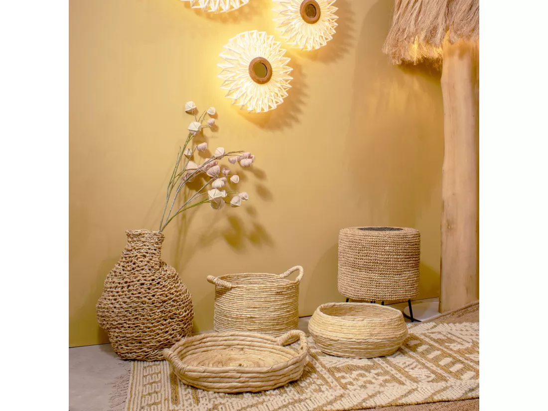 Now's Home - Panier Rond En Fibres D'abaca D42xh16.5cm Dounia