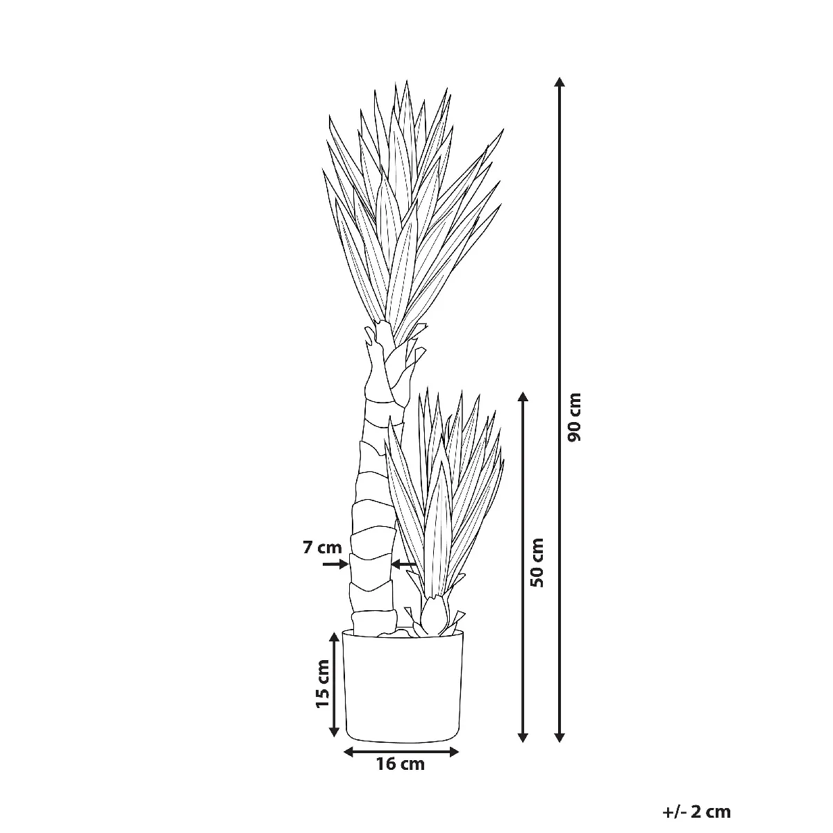 BELIANI YUCCA 90 cm Vert