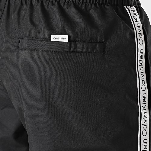 Short De Bain A Bandes Medium Drawstring 0741 Noir