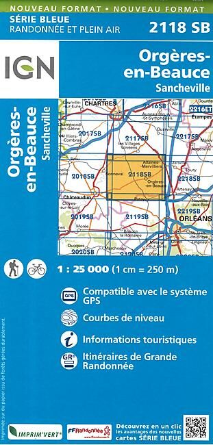IGN - 2118 SB ORGERES EN BEAUCE 1 25 000