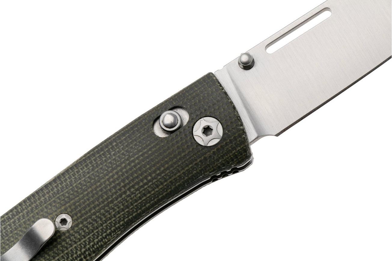 LionSteel NiNi NN1 CVG M390 Satin, Full Green Canvas Micarta, zakmes, Gianni Pauletta design