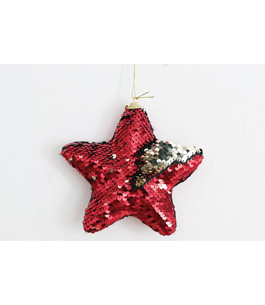 Décoration pour sapin de Noël en sequin Etoile - Rouge