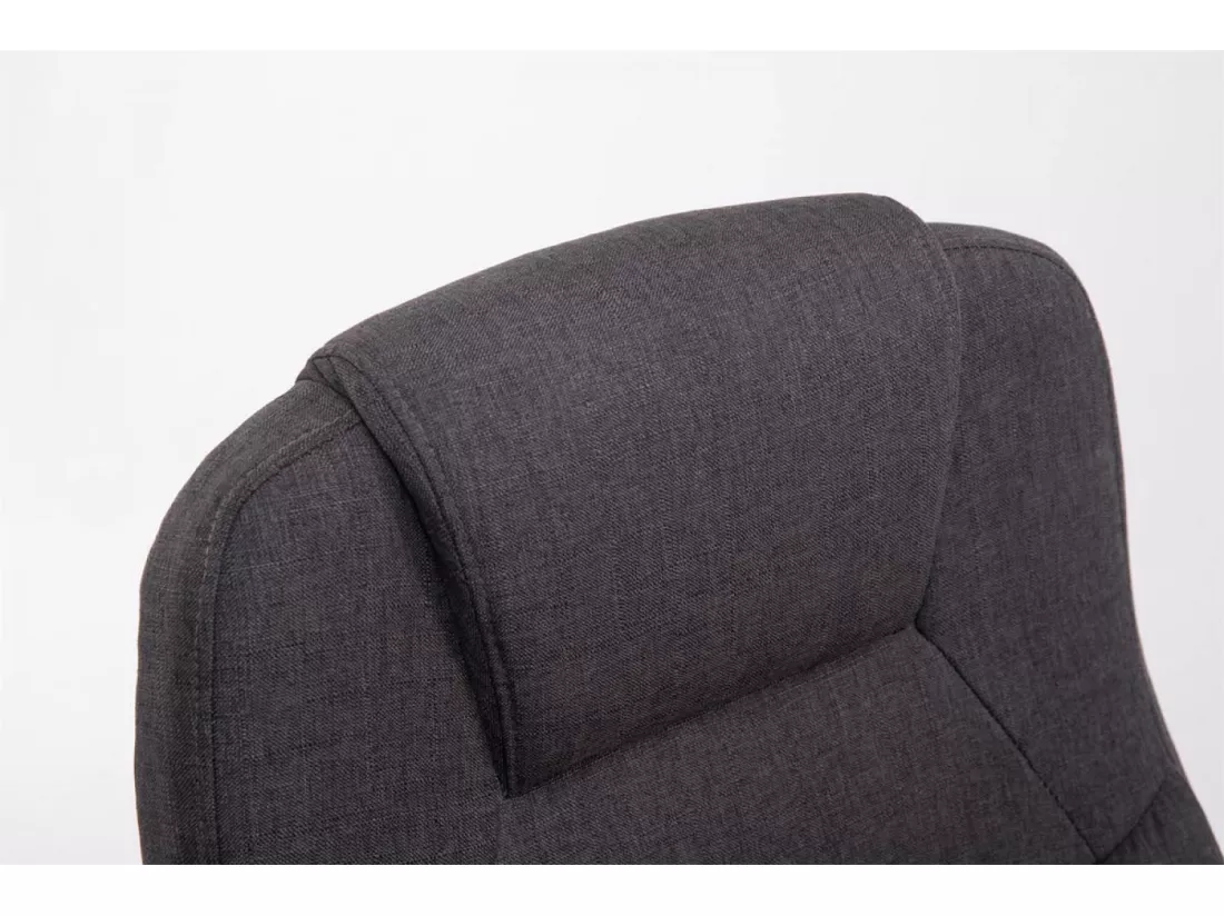 Chaise de bureau - Tissu & Métal chromé - Gris foncé - XL Apoll