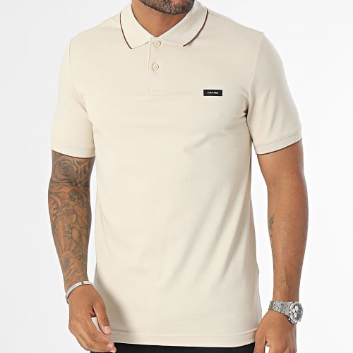 Polo Manches Courtes Pique Tipping 1869 Beige