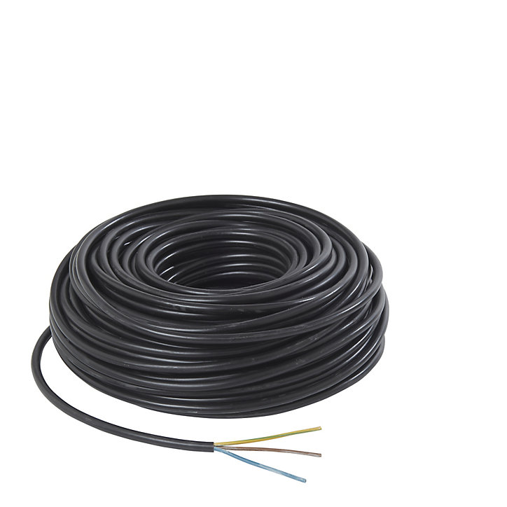 Câble électrique flexible H05VVF 3x1,5 mm² Noir - 50 m