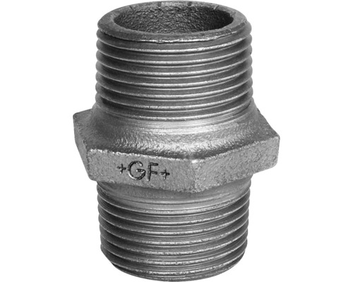 Georg Fischer +GF+ Dubbele nippel smeedbaar gietijzer nr. 280 3/8